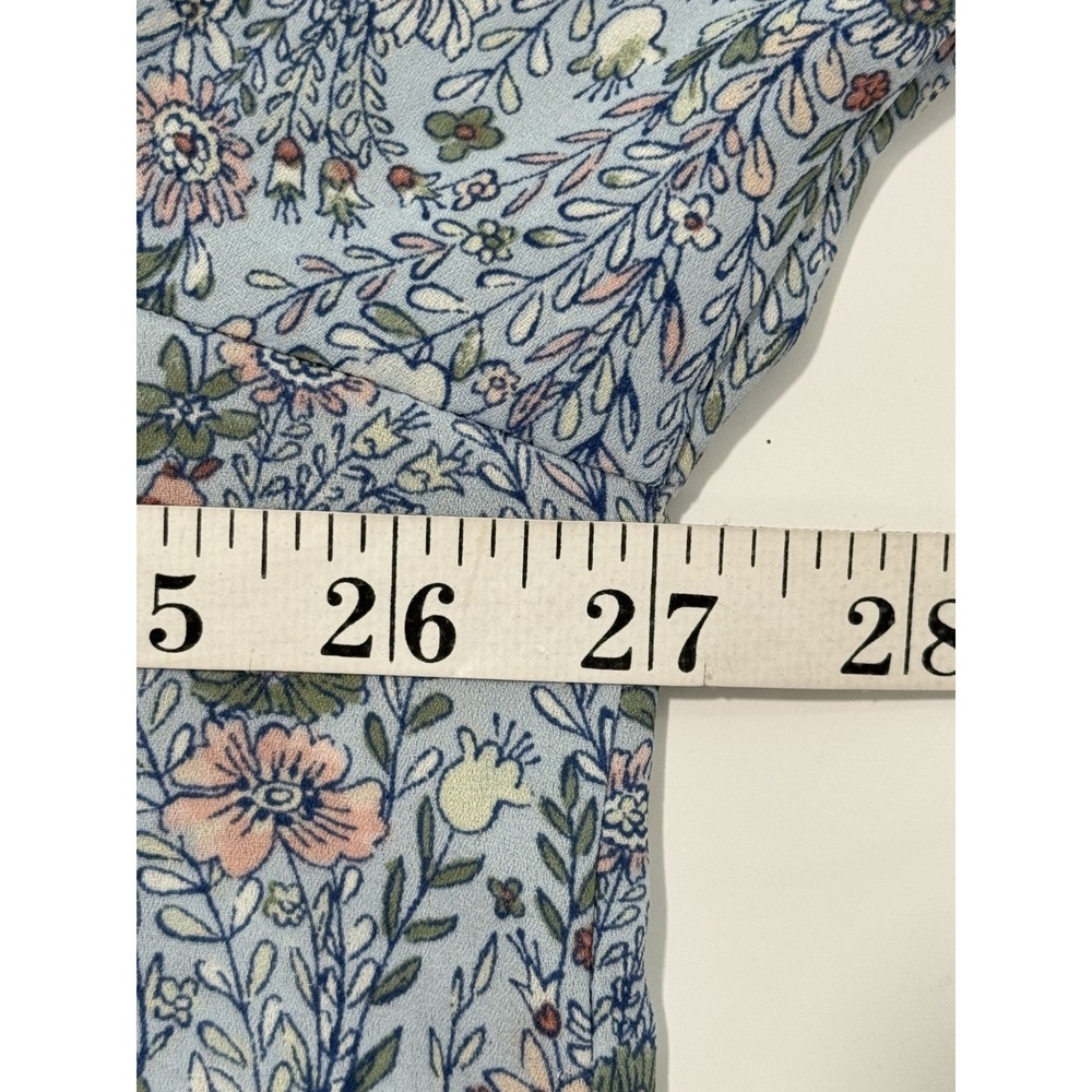 Rose + Olive Blouse Plus Size 2X  Blue Floral Peasant Boho Cottagecore Top - Picture 8 of 9